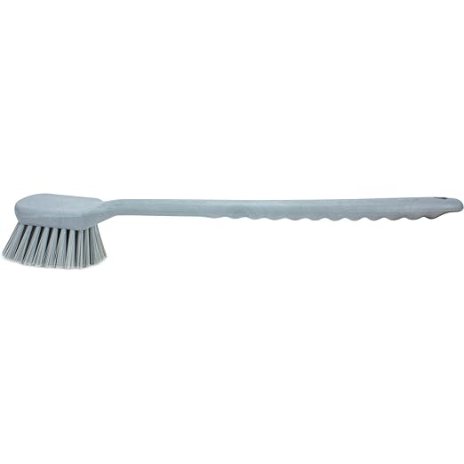 SPARTA 40501EC23 Plastic Large Scrub Brush, Kitchen Brush, Utility Brush With Long Handle For Cleaning, 20 Inches, Gray, (Pack of 6)