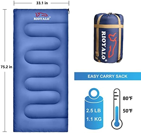 Compact Lightweight Sleeping Bags for Adults, Warm Weather Camping