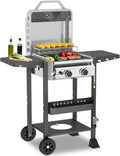 COWSAR 2-Burner Propane BBQ Grill 16000 BTU Stainless Steel Gas Grill