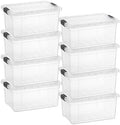 Superio 11 Quart Clear Plastic Storage Boxes with Lids, Stackable Organizer Containers, BPA-Free Storage Bins for Home, Office, School & Dorm, 8 Pack