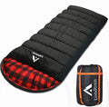 LONDTREN Large 0 Degree Sleeping Bags for Adults Cold Weather Sleeping Bag Camping Winter Below Zero 20 15 Flannel Big and Tall XXL