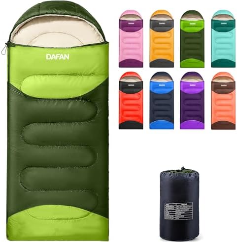 Lightweight Sleeping Bag for Adults, 3-Season Waterproof Backpacking Sleeping Bags with Compression Sack, Comfort Temp 50–68°F, Portable Camping Essential Gear for Travel, Hiking, Outdoor, Indoor