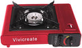 Vivicreate Portable Butane Stove 8500 BTU, Butane Stove with Auto Ignition for Camping, Lightweight Portable Gas Stove Burner with Safety Lock, Butane Burner, Estufa de Gas Portatil(Red)