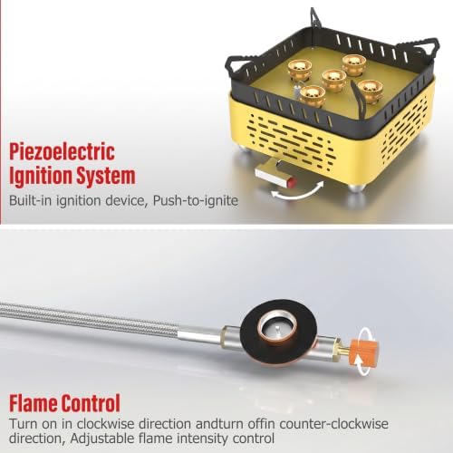 Veralune Portable Dual Fuel Camping Stove, Lightweight Camp Stove, 9800W Powerful Camping Gas Stove with Carrying Box, Piezo Ignition, Windproof, for Outdoor Camping Cooking Hiking and Picnic