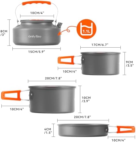 14pcs Camping Cookware Set, Portable Camping Utensil Accessory, CT604