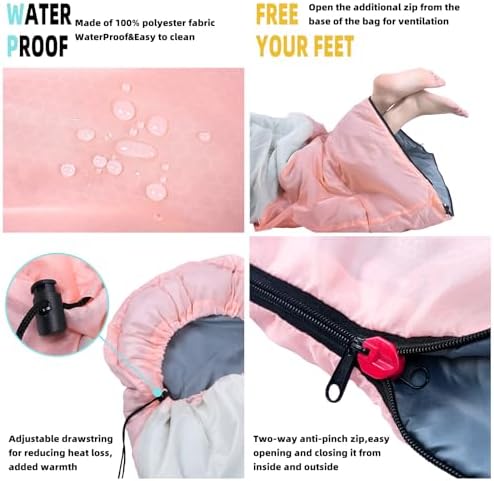 Sleeping Bag for Adults, Lightweight Waterproof 3 Season Camping