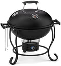 Portable Charcoal Grill with Fan-Assisted Airflow, 17-Inch Small Kettle BBQ Grill, Built-In Thermometer, Lift-Out Charcoal Tray for Camping, Tailgating, Patio, Backyard
