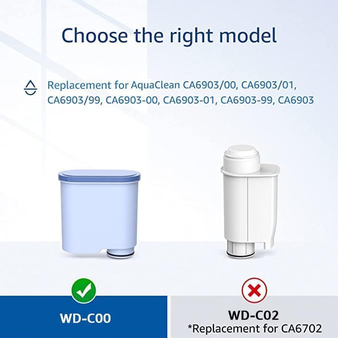 Waterdrop Coffee Water Filter, Replacement for Philips® AquaClean® CA6903/10 CA6903/22, Saeco® and Philips® Fully Automatic Coffee Machines, TÜV SÜD certified, Reduces PFAS, PFOA/PFOS, 4 Packs