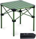 iClimb Lightweight Stable Alu. Folding Square Table Roll Up Top (Green, S)
