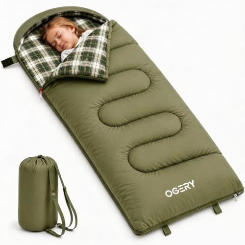 Kids Sleeping Bag for Camping, 3 Season Toddler Sleeping Bag