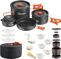 HOMGEN Portable Ultralight Anodized Aluminum Camping Cookware Set - Nesting Camping Pot and Pan-800ml Insulated Teapot-Carrying Bag-for Camping Hiking Picnic RV Trip