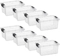 Superio 1.85 Quart Clear Plastic Storage Boxes with Lids, Stackable Organizer Containers, BPA-Free Storage Bins for Home, Office, School & Dorm, 8 Pack