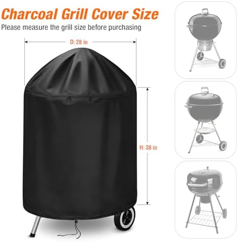 Charcoal Grill Cover for Weber,Round Grill Cover-28 D x 38" H