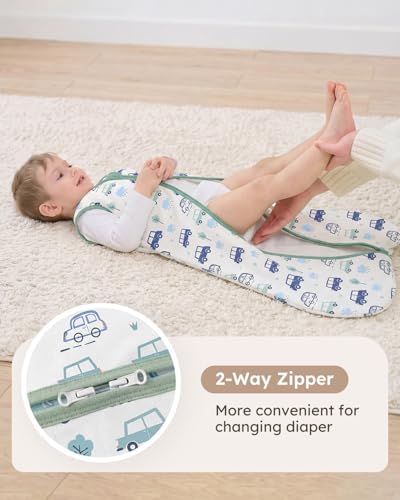 Yoofoss Baby Sleep Sack 0-6 Month 0.5TOG 100% Organic Cotton 2-Way Zipper