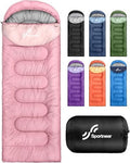 Sportneer Sleeping Bag, 3 Seasons Warm Cold Weather Sleeping Bags for Adults Kids Boys Girls with Compression Sack- Lightweight Camping Essentials Gear Accessories, Backpacking, Hiking