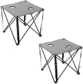 ARROWHEAD OUTDOOR 26” (66cm) Portable Camping Folding Table, 2 Cup Holders, Square, Carrying Case, Steel Frame, High-Grade 600D Canvas