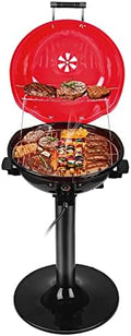 Electric Grill Outdoor BBQ, Techwood 15-Serving Indoor/Outdoor Electric Grill for Indoor & Outdoor Use, Double Layer Design, Portable Removable Stand Grill, 1600W (Stand Red BBQ Grills)
