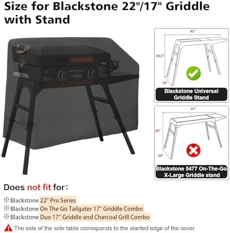 Griddle Cover for Blackstone 22" with Hood & Stand,1000D Heavy Duty