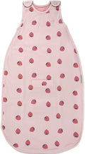 Woolino 4 Season Ultimate Baby Sleep Sack, Merino Wool Baby Sleeping Bag, Organic Cotton Outer, Adjustable 2-24 Months Size Fits Infants & Toddlers - Strawberry