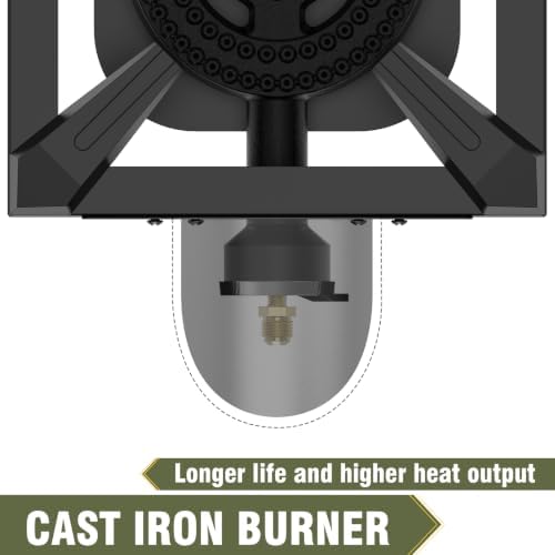 BESTFIRE Propane Burner, 100,000 BTUs High Pressure Single Propane Stove - Upgraded Heat Shield, 4.1ft Adjustable Hose with Regulator, Gas Stove for Outdoor Cooking, Turkey Fry, Seafood Boil