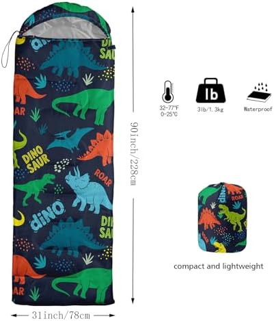 Axolotl Unicorn Sleeping Bag for Kids Boys Girls–Lightweight Warm Cold Weather Sleeping Bags,Waterproof Portable Sleeping Bag with Compression Sack for Camping Backpacking Outdoor Indoor
