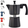 GROSCHE Milano Stovetop Espresso Maker Moka Pot 6 espresso Cup, 9.3oz Black