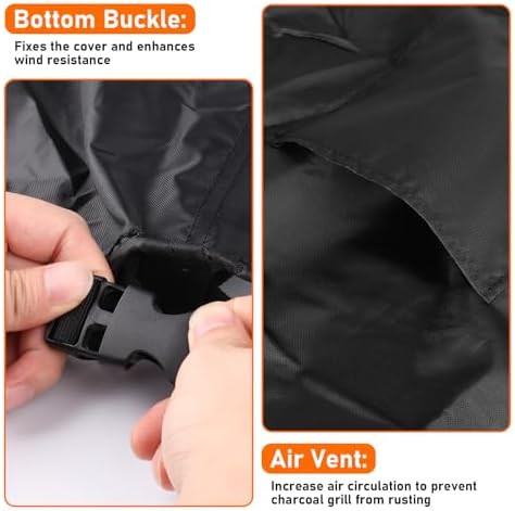 Upgraded Round Grill Cover for Weber 26" and Most Charcoal Kettle