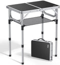 Anbte Folding Camping Table, 24"X 16" Adjustable Height Small Folding Table