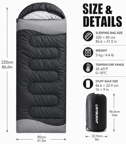 Sleeping Bags for Adults & Kids - Lightweight Camping Sleeping Bag