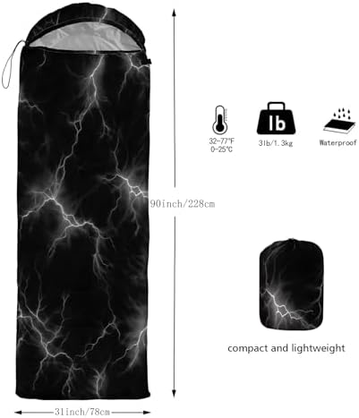 QOOMO Camping Sleeping Bags,3 Season Warm & Cool Weather,Lightweight,Waterproof Sleeping Bags for Adults & Kids,Traveling,and Outdoors,Camping Gear Equipment