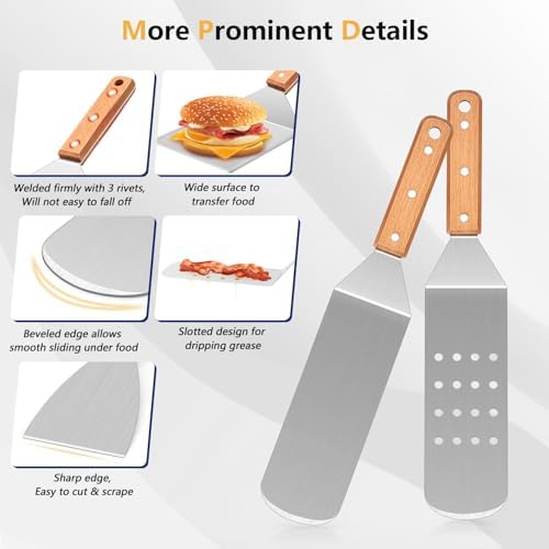 Joyfair 18Pcs Griddle Accessories Kit for Blackstone, (Wooden Handles)