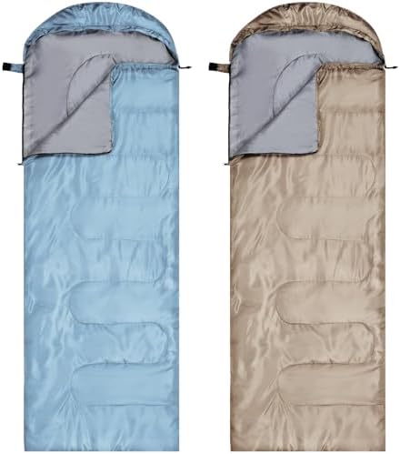 Tudomro 2 Pcs Camping Sleeping Bag for Adults Lightweight Packable Waterproof Camping Gear Equipment to Keep Warm for Outdoor Backpacking Hiking Travel