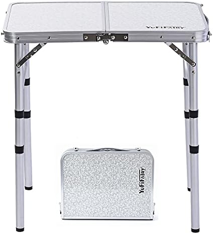 YUFIFAIRY Small Folding Table Portable, 24" L x16 W Foldable Camp Table
