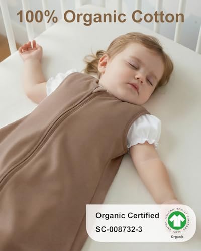 Yoofoss Baby Sleep Sack 12-18 Month 0.5TOG 100% Organic Cotton 2-Way Zipper