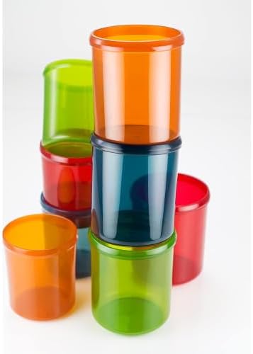 GSI Outdoors - Infinity 4 Person Deluxe Nesting Table Set Multicolor Durable, Break Resistant Plates, Bowls, Mugs and Cups