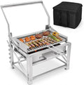Portable Charcoal Grill, 180° Rotatable Small Charcoal Grill