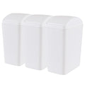 4.5 Gallon Plastic Swing Top Garbage Can, Swing Lid Trash Bins, White, 3-Pack