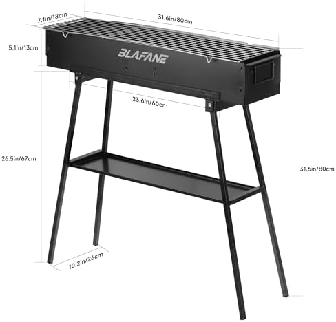 Charcoal Grill, Portable BBQ Grill with Removable Stand Accessories