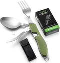 Hikenture Camping Utensils, 4-in-1 Stainless Steel Fork Spoon Knife Set