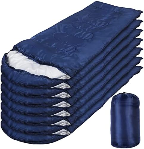 Macarrie 10 Pcs Bulk Sleeping Bags for Adults 0 Degree Waterproof Emergency Sleeping Bags with Compression Sack for Camping Hiking Backpacking Outdoor Activities