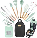 Camping Cooking Utensils Set, Silicone Cookware for Travel BBQ