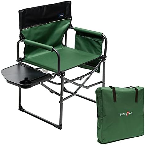 SUNNYFEEL Oversized Camping Chair Portable Directors Chairs with Side Table