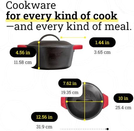 Lodge Cast Iron Dutch Oven with Loop Handle, Oven-Safe, 5 Quart