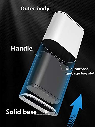 IEEK 12 Liter Rectangular Plastic Trash Can with Press Top Lid,White Modern Wastebasket Thin Trash Cans,3.2 Gallon Garbage Container Bin for Bathroom,Bedroom,Kitchen,Office and Powder Room
