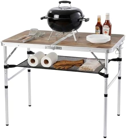 YUFIFAIRY Aluminum Camp Table, 36''L x24''W Folding Table Portable