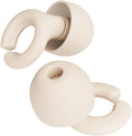 Ear Plugs, Reusable Soft Silicone Plugs with Horseshoe Shape for Comfort, Designed for Sleep and Loud Noises, 17dB (NRR) Noise Reduction Rating, Cream, 1 Pair with Portable Travel Case