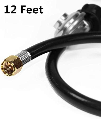 12 Feet Propane Regulator Hose with Tank Gauge for Gas Grill and Fire Pit