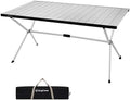 KingCamp 57.4" Oversized Folding Camping Table, Aluminum Roll Up Table
