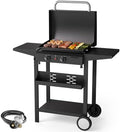 2 Burner BBQ Gas Griddle, 25.6 Inch, Black