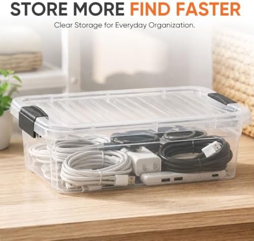 Superio 4.5 Quart Clear Plastic Storage Containers with Lids, Stackable Organizer Bins, BPA-Free Storage Boxes for Home, Office, Dorm & Classroom, 3 Pack